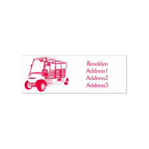 Golf cart / golf buggy cartoon illustration self-inking stamp