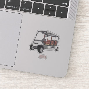Golf cart / golf buggy cartoon illustration sticker