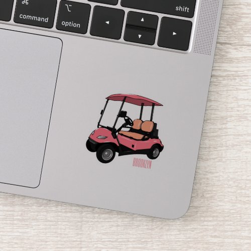 Golf cart  golf buggy cartoon illustration sticker