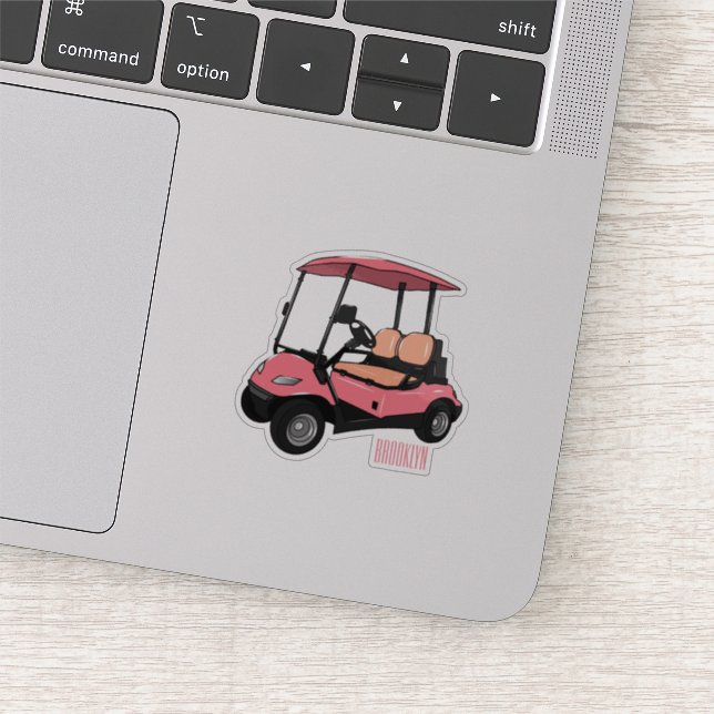 Golf cart / golf buggy cartoon illustration sticker (Detail)