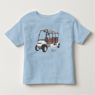 Golf cart / golf buggy cartoon illustration toddler t-shirt