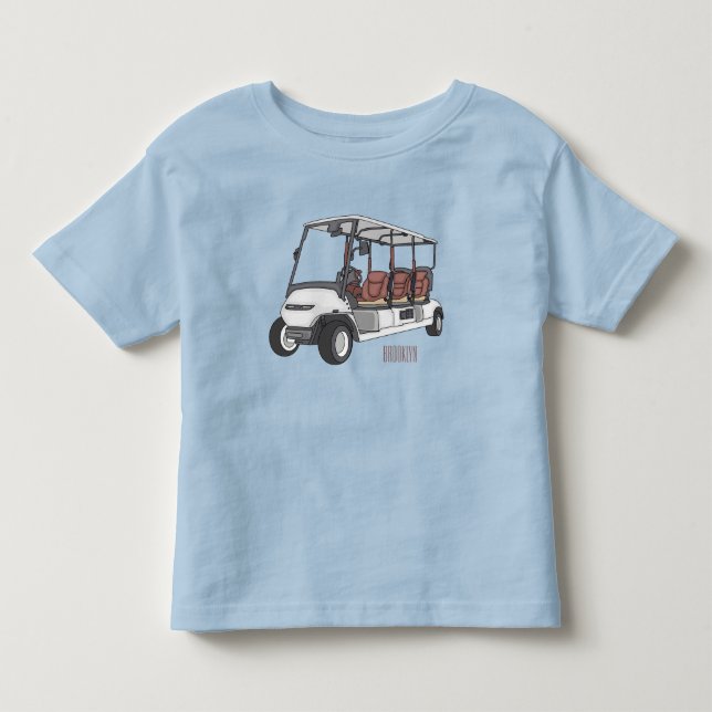 Golf cart / golf buggy cartoon illustration toddler t-shirt (Front)
