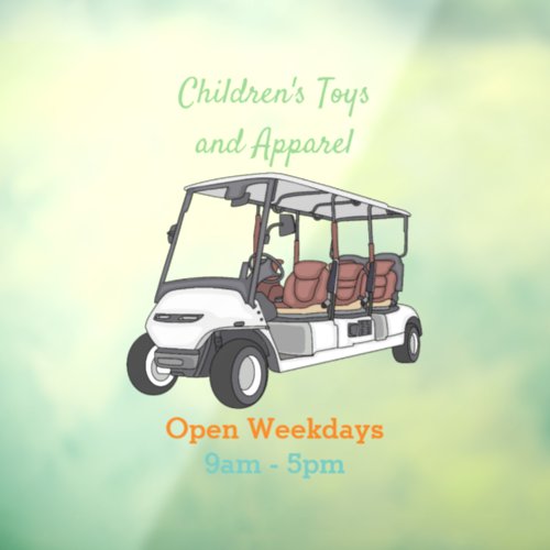 Golf cart  golf buggy cartoon illustration  window cling