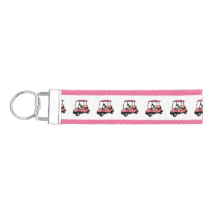 Golf cart / golf buggy cartoon illustration wrist keychain