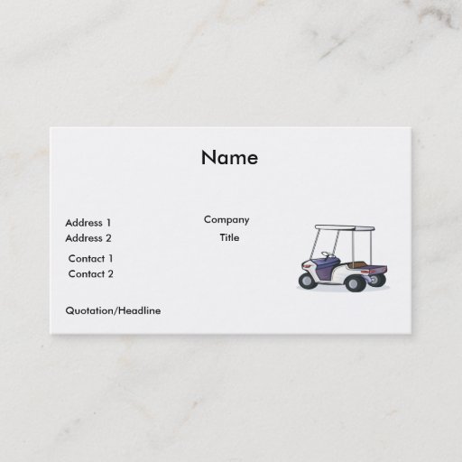 Customizable golf cart graphic business card template