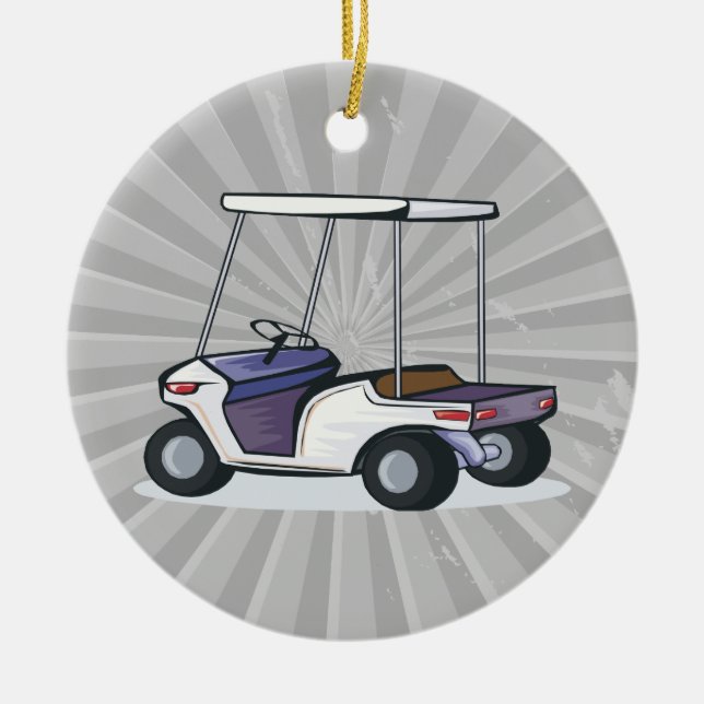 golf cart graphic ceramic ornament (Front)