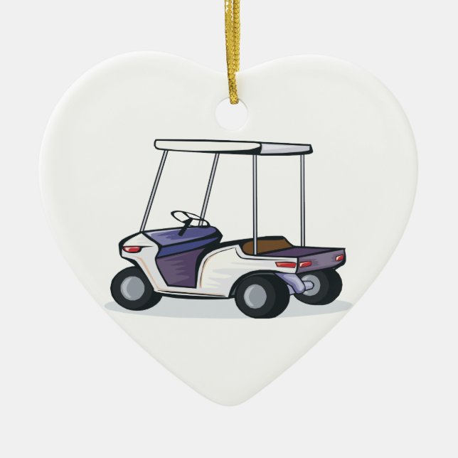golf cart graphic ceramic ornament (Front)