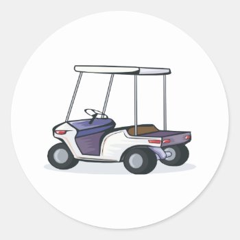 Golf Cart Graphic Classic Round Sticker by sports_shop at Zazzle