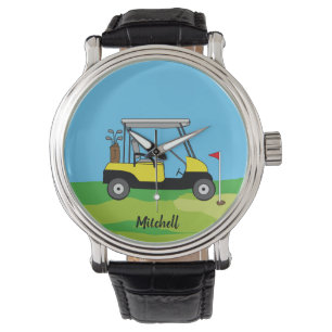 Golf Cart & Green Course Personalized Watch