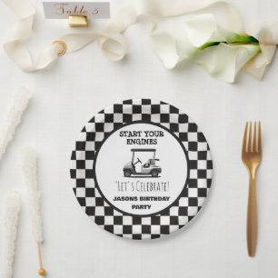 Golf Cart Green Fairway Boys Birthday Paper Plates