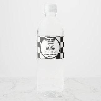Golf Cart Green Fairway Boys Birthday Water Bottle Label