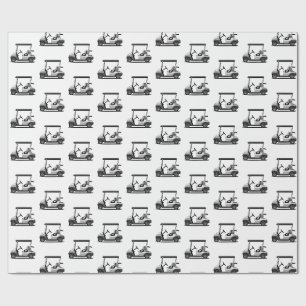 Golf Cart Green Fairway Boys Birthday Wrapping Paper