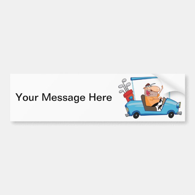 Golf Cart Guy Bumper Sticker (Front)