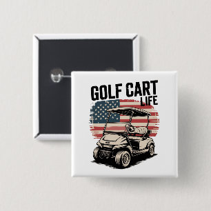 Golf Cart Life Husband Golfing Golfer Lover Button