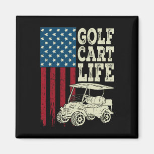 Golf Cart Life Shirt Men Women Kids American Flag Magnet
