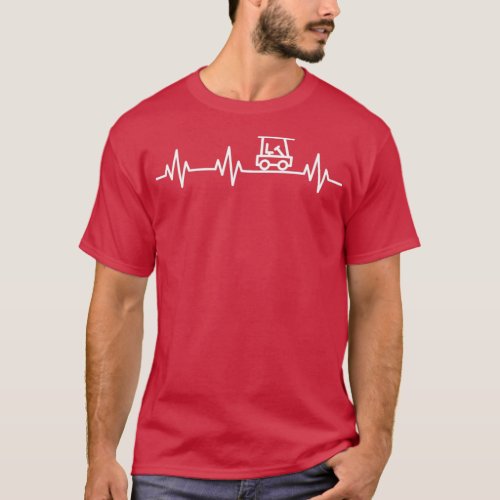 Golf Cart Lifeline Heartbeat Heart Love Simple Ico T_Shirt
