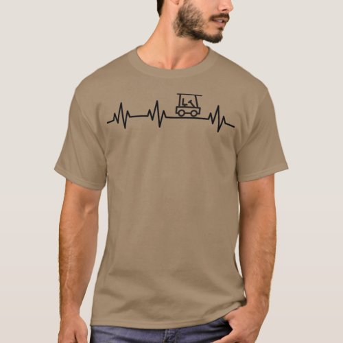 Golf Cart Lifeline Heartbeat Heart Love Simple Ico T_Shirt