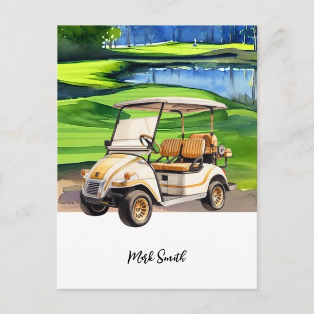 Golf cart On Par Personalization: Golf Cart  Postcard (Front)