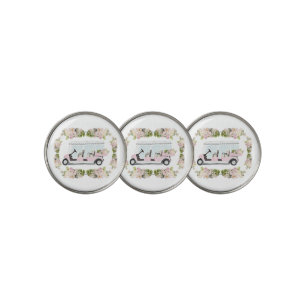 Golf Cart Pink Floral Ball Marker