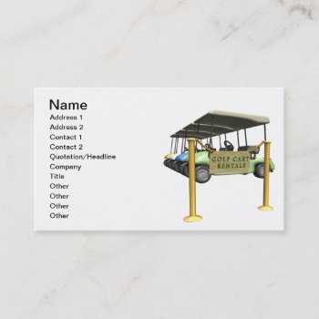 Golf Cart Rentals Business Card by SportsArena at Zazzle