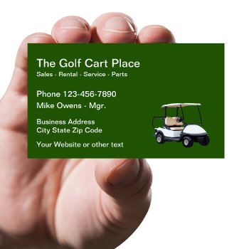 Golf Cart Sales And Rental Theme Business Card by Luckyturtle at Zazzle