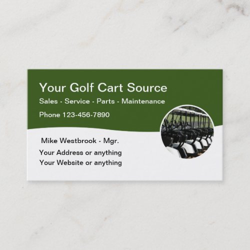 Golf Cart Sales And Service Business Cards