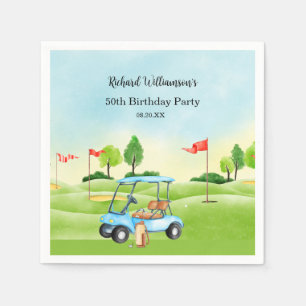 Golf Cart Scenic Custom Any Year Birthday Napkins