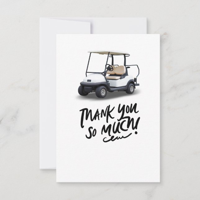 Golf cart thank you card for golfer (Front)