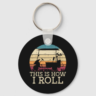 Golf Cart This Is How I Roll Retro Golfer Dad Men Keychain