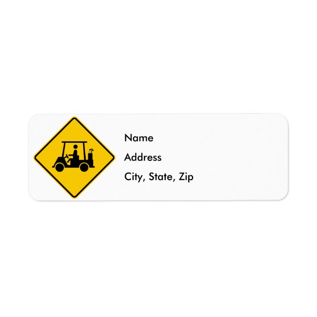 Golf Cart Traffic Highway Sign Label (Front)