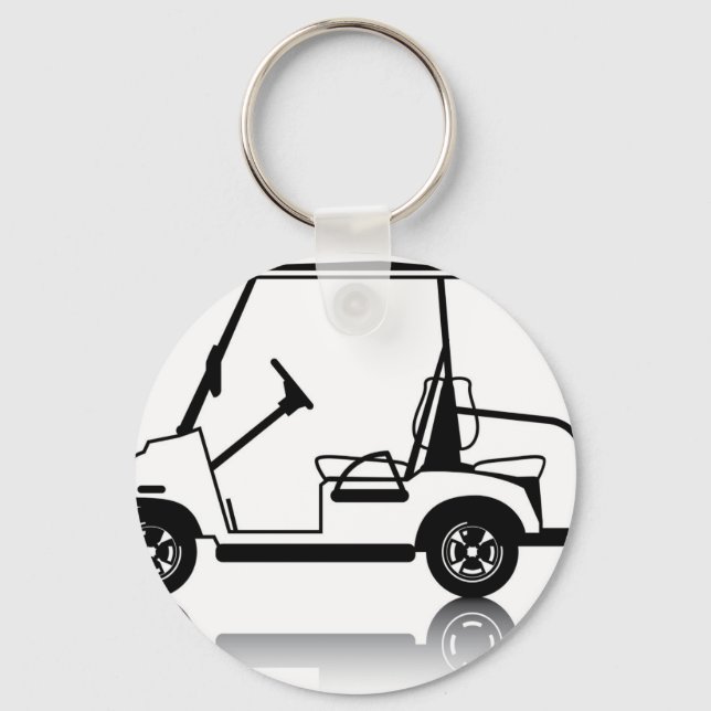 Golf Cart white Keychain (Front)