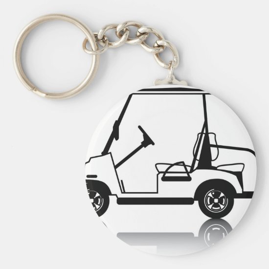 Golf Cart white Keychain