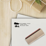 Golf Cart with Christmas Tree Return Address Rubber Stamp<br><div class="desc">Return address stamp featuring a golf cart loaded up with a freshly cut Christmas tree. Simple golf cart silhouette with a large Christmas tree tied to the top. Need help personalizing or with customization? Contact us,  we're happy to help. Happy holidays!</div>