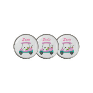 Golf Cart With Cute Cavalier King Charles Spaniel Golf Ball Marker