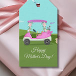 Golf Cart With Mimosas Mother's Day Brunch Gift Tags<br><div class="desc">This charming pink golf cart,  complete with mimosas,  pancakes,  a cascade of flowers,  and a “Mom” pin,  creates a truly unique and beautiful Mother’s Day Brunch gift tags,  perfect the the golfing Mom!</div>