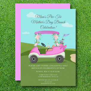 Golf Cart With Mimosas Mother's Day Brunch Invitation