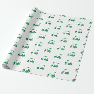 Golf Cart Wrapping Paper in Green