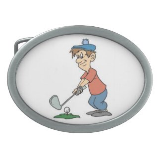 golf cartoon blt buclle oval belt buckle