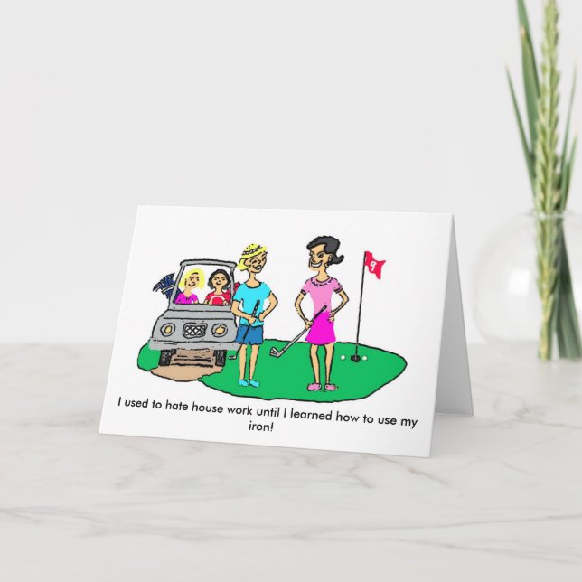 Golf Cartoon Greeting Card (Front)