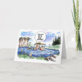 Golf cartoon greeting card: Bad driver Card