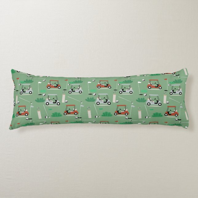 Golf Carts Modern Golfer Golf Theme Pattern Body Pillow (Front)