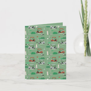 Golf Carts Modern Golfer Golf Theme Pattern Card