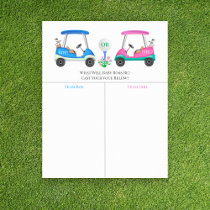 Golf Carts On Course Gender Reveal Prediction Sign