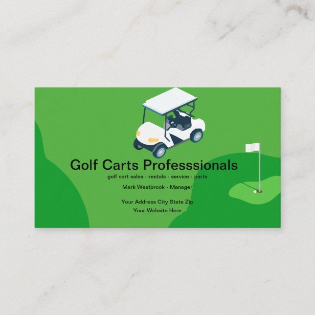 Golf Carts Sales Service Business Cards (Front)