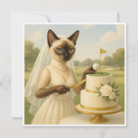Golf Cat bride Golfer is cutting cake Bachelorette