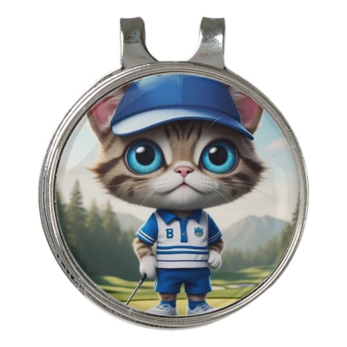 Golf Cat Golf Hat Clip