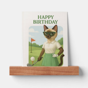 Golf Cat Happy Birthday for Cat Lover Picture Ledge