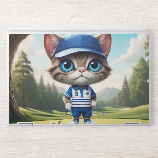 Golf Cat HP Laptop Skin (Front)
