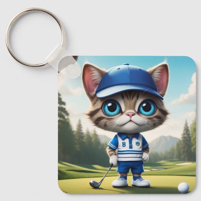 Golf Cat Keychain (Front)