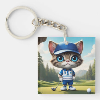 Golf Cat Keychain